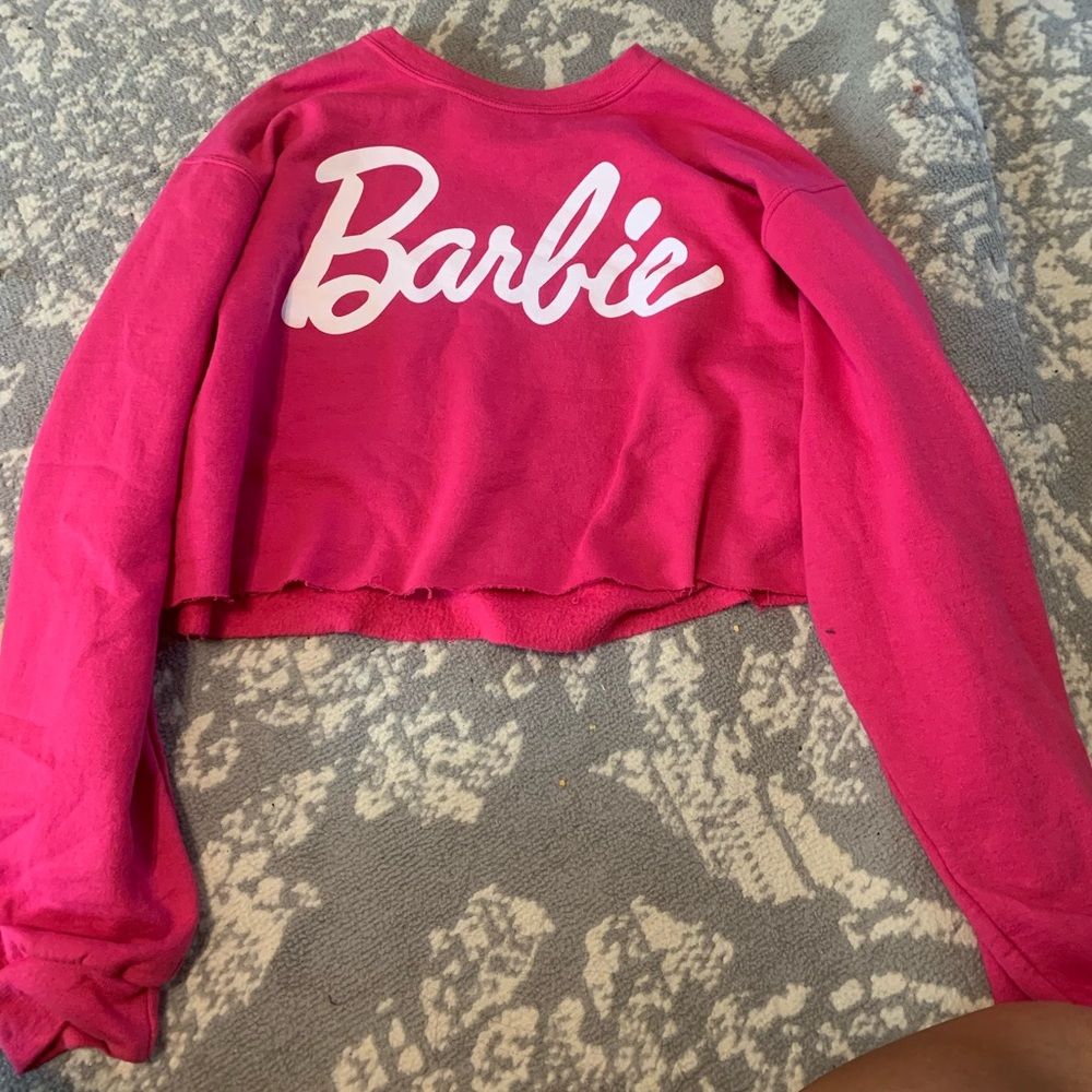 Hot Pink Barbie cropped sweatshirt